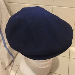 Blue newsboy style hat made in USA , in pre-owned good condition